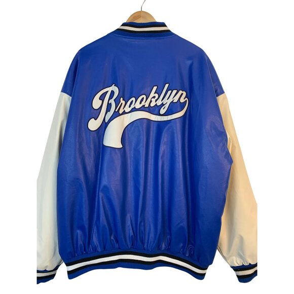 VTG Rare Steve & Barrys XXL Brooklyn Varsity Jacket Blue Wool RR10729 Mens - Picture 5 of 12